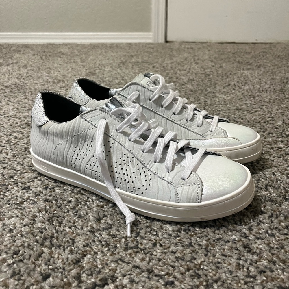 P448 John Sneakers White Zebra Beige | Low Top Lace Up | EU 38